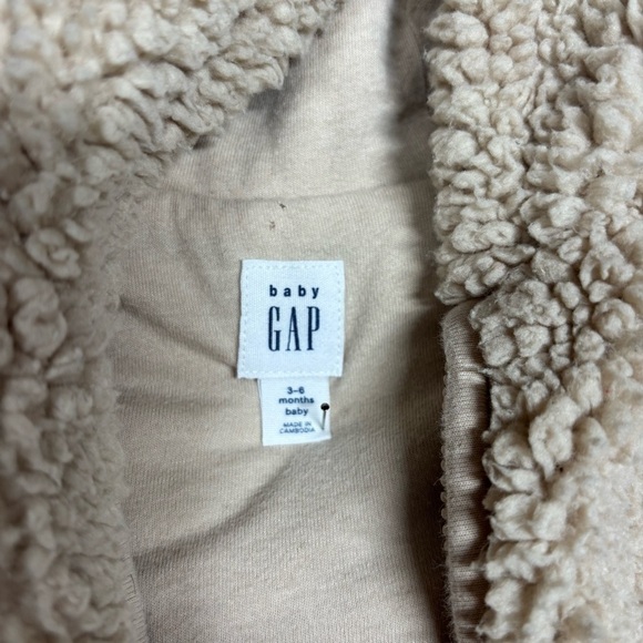 Gap Onesie 3-6 Months Bear One Piece Sherpa Full Zip Cozy Outdoors Travel Trip - Picture 2 of 6